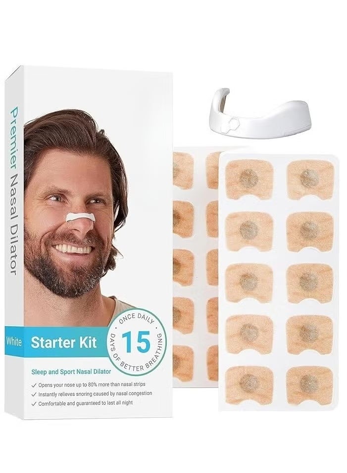 Pack of 15 Nasal Strips, Nasal Strip for Breathing, Magnetic Anti Snoring Nose Strips, Safe and Effective, Better Breathing, Anti Snoring Nose Strips - Image 2