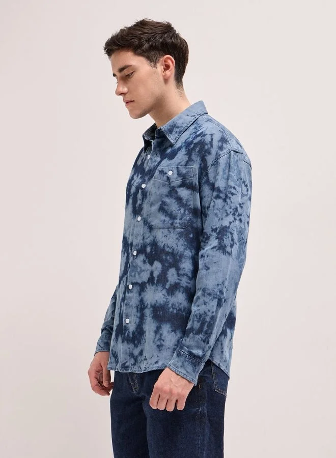 THE BEAR HOUSE Shacket for Men | Long Sleeve, Casual Button-Down | Soft, Breathable Fabric for Work, Everyday, & All-Season Wear in Stylish Design