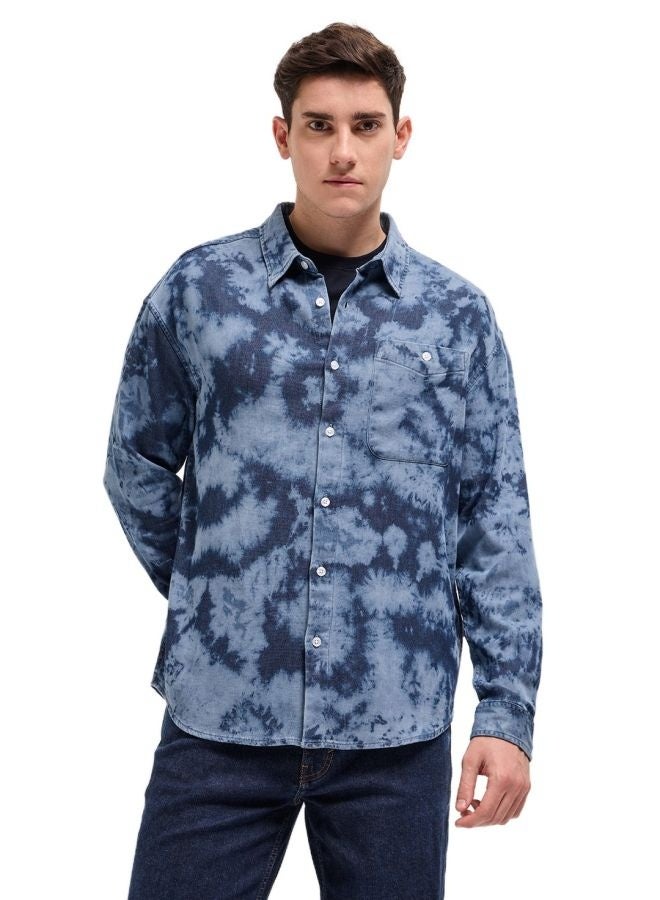 THE BEAR HOUSE Shacket for Men | Long Sleeve, Casual Button-Down | Soft, Breathable Fabric for Work, Everyday, & All-Season Wear in Stylish Design  - Image 1