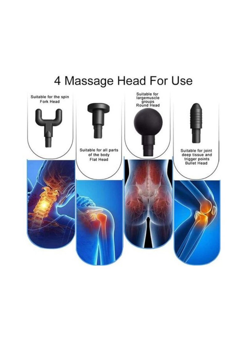 DIGI CORE Deep Tissue Massage Gun With 4 Massage Heads Muscle Massager Gun For Athletes Powerful Portable Electric Handheld Deep Tissue Body Massager Gun Neck Massager Gun Five Adjustable Speed Moods - Image 2