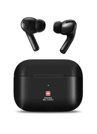 Swiss Military Victor True Wireless Earbuds Exceptional Audio Quality, Automatic Connection, Up to 5 Hours of Talk Time, Wireless Charging, Compatible with Apple, Samsung & more-Black - pzsku/Z180605A810AA3DA42A74Z/45/_/1655203633/98d0b862-923c-4ea9-adba-ed273dab371f