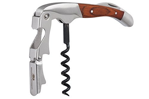 Smooth Dragon Premium Waiters Corkscrew - 3 in 1 Stainless Steel Wine Opener with Rosewood Pull Tap Handle Bottle Opener and Serrated Foil Cutter - Image 1