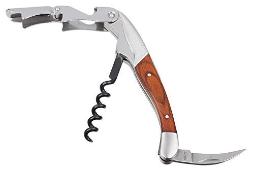 Smooth Dragon Premium Waiters Corkscrew - 3 in 1 Stainless Steel Wine Opener with Rosewood Pull Tap Handle Bottle Opener and Serrated Foil Cutter - Image 4
