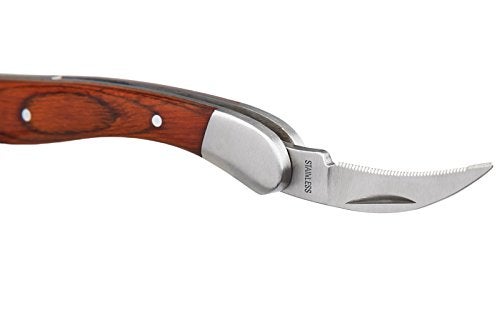 Smooth Dragon Premium Waiters Corkscrew - 3 in 1 Stainless Steel Wine Opener with Rosewood Pull Tap Handle Bottle Opener and Serrated Foil Cutter - Image 5