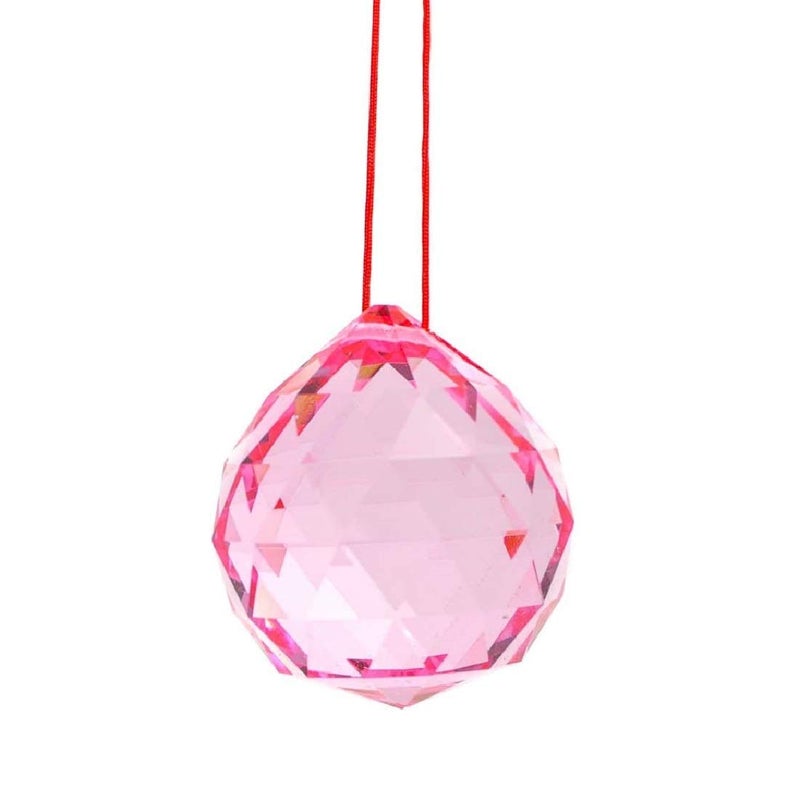 Astrodidi Pink Crystal Ball Hanging Feng Shui Sphatik Prism Ball 40mm for Positive Energy - Image 4