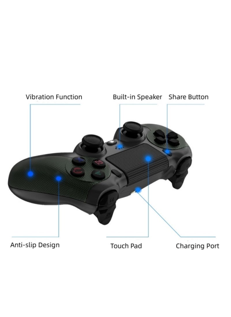 XICEN - Wireless Controller for PS4/PS4 Slim/PS4 Pro/PC Anti-Slip Gamepad Hand Joystick with USB Cable & Dual Vibration & Clickable Touchpad & Audio Function & LED Light - Image 1