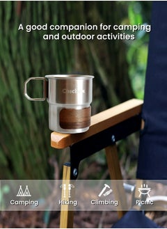 Generic 4Pcs 304 Stainless Steel 300ml Portable Camping Cups, Pint Cup Metal Coffee Mug Outdoor Camping Mug,Food Grade Stainless Steel,Lightweight and Portable,Corrosion-resistant, Safe and Non-toxic, Durable, Folding Handle design easy to hold, Anti-scald, Camping Accessories used as Outdoor Camping, Travel Adventure, Mountain Climbing, Hiking, Picnic Fishing, Home daily, Office Rest, Café rest, Holiday Gifts, Desert off-road, Camping Party  - Image 3