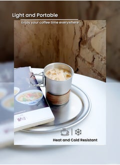Generic 4Pcs 304 Stainless Steel 300ml Portable Camping Cups, Pint Cup Metal Coffee Mug Outdoor Camping Mug,Food Grade Stainless Steel,Lightweight and Portable,Corrosion-resistant, Safe and Non-toxic, Durable, Folding Handle design easy to hold, Anti-scald, Camping Accessories used as Outdoor Camping, Travel Adventure, Mountain Climbing, Hiking, Picnic Fishing, Home daily, Office Rest, Café rest, Holiday Gifts, Desert off-road, Camping Party  - Image 4