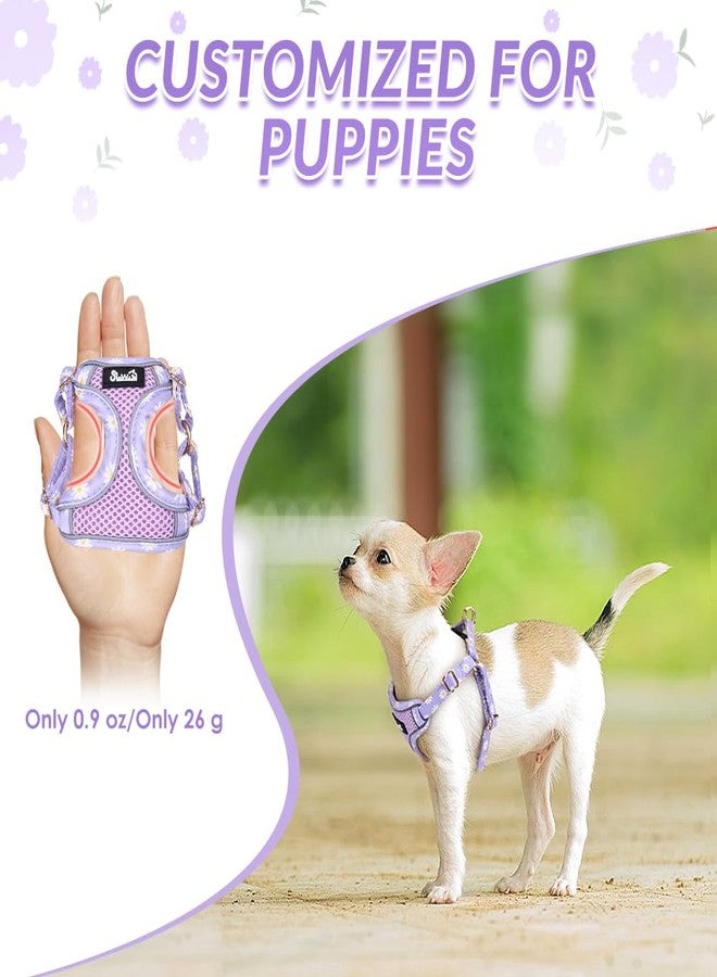 Lukovee No Pull Puppy Harness and Leash Set - Soft Lightweight Escape Proof Puppy Vest Harness, Breathable Adjustable Pet Harness with Dog Leash for Small Dogs (Purple, XXS) - Image 2