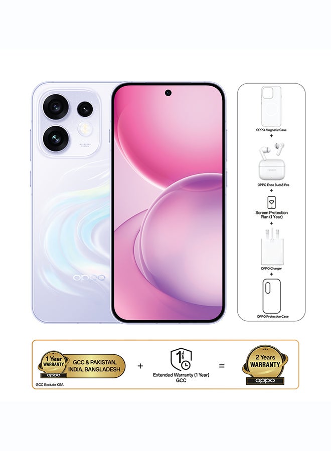OPPO Reno16 AI Phone Dual SIM 5G Dream Purple 12GB RAM 256GB With OPPO Enco Buds3 Pro + OPPO Magnetic Case - Middle East Version - Image 1