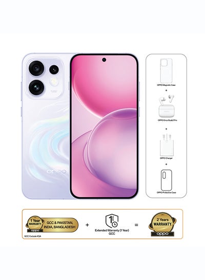 OPPO Reno16 AI Phone Dual SIM 5G Dream Purple 12GB RAM 256GB With OPPO Enco Buds3 Pro + OPPO Magnetic Case