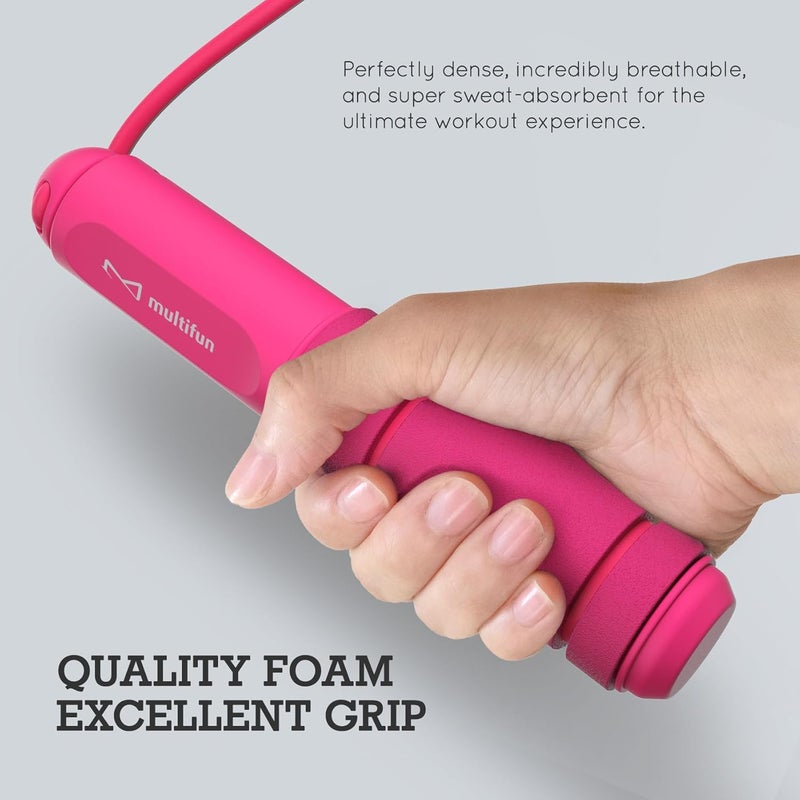 multifun Digital Jump Rope with Smart Counter & Timer - Adjustable Speed Skipping Rope for Fitness, Weight Loss, Boxing, MMA - Tangle-Free Ball Bearings & Anti-Slip Handles for Men, Women, Kids - Image 3