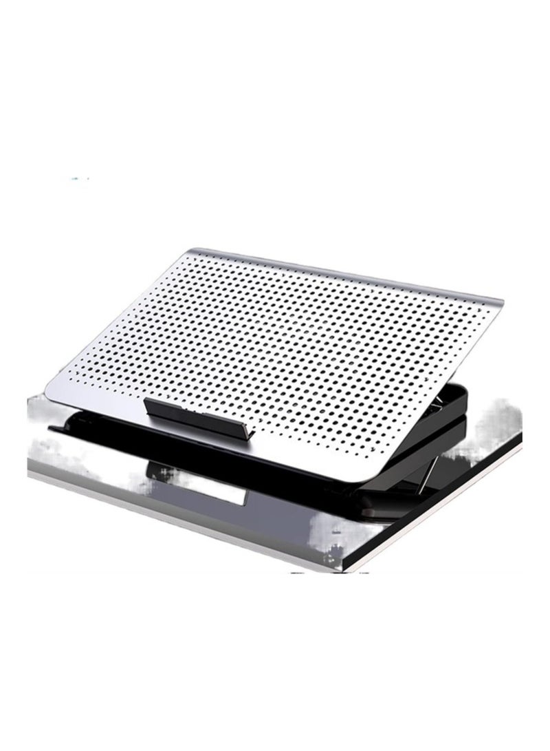 Loquat Laptop Fan Cooling Pad Metal Gaming Laptop Cooler Silent Fan For Laptop Cooling Pads Two USB Port Portable Adjustable Notebook Stand Laptop - Image 1