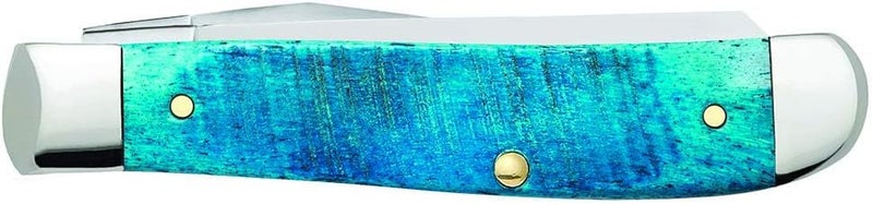 Case XX WR Pocket Knife Mini Trapper Caribbean Blue Jig Bone Item #25593 - (6207 SS) - Length Closed: 3 1/2 Inches - Image 3