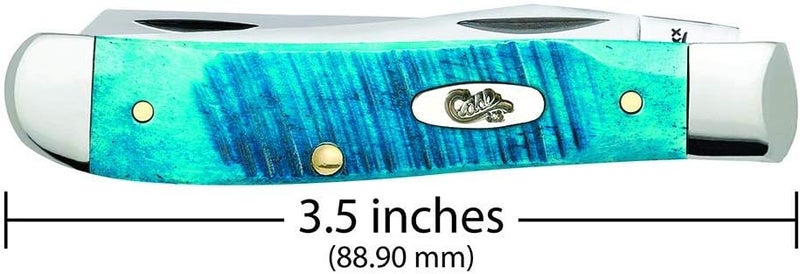 Case XX WR Pocket Knife Mini Trapper Caribbean Blue Jig Bone Item #25593 - (6207 SS) - Length Closed: 3 1/2 Inches - Image 2