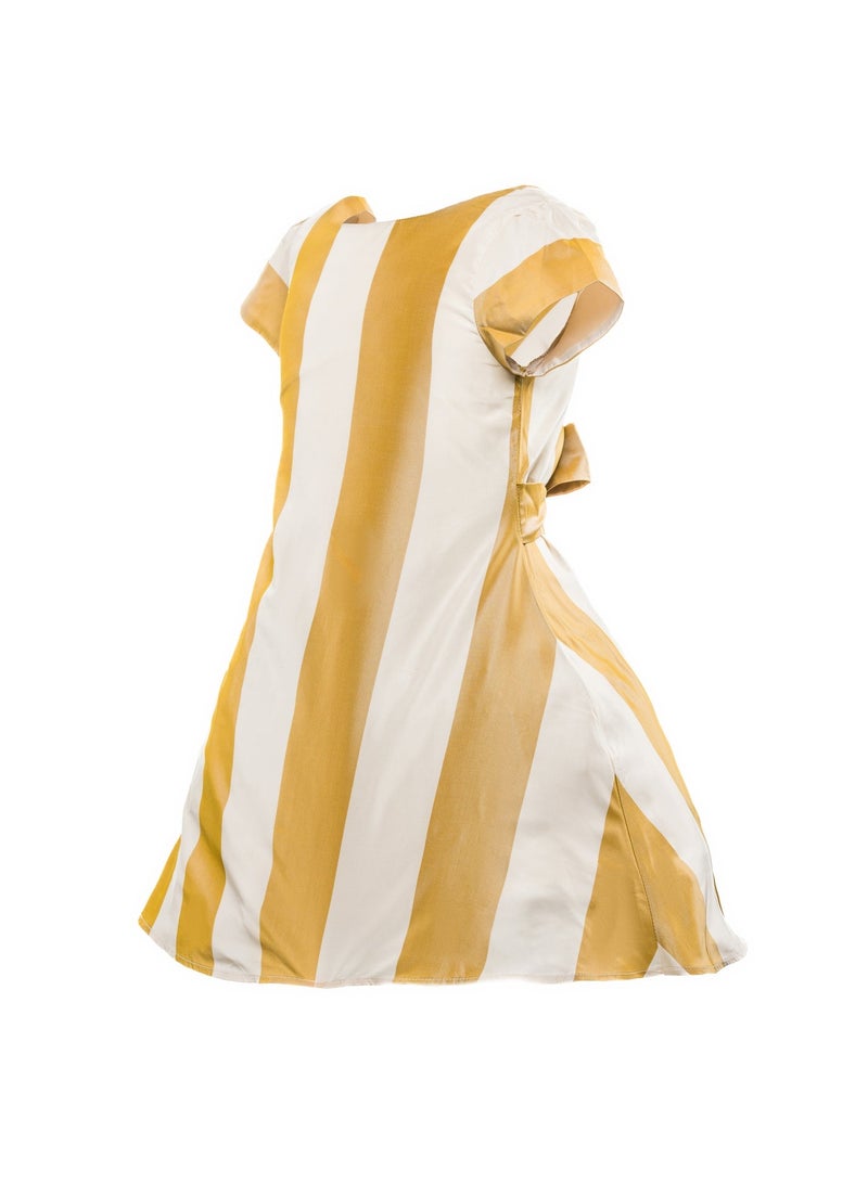 Queen GOLD STRIPE Girls Party Dress, Princess Dress Party Wear Wedding Evening Formal Pageant Dance Gown for Birthday Kid Girls Elegant - Image 3