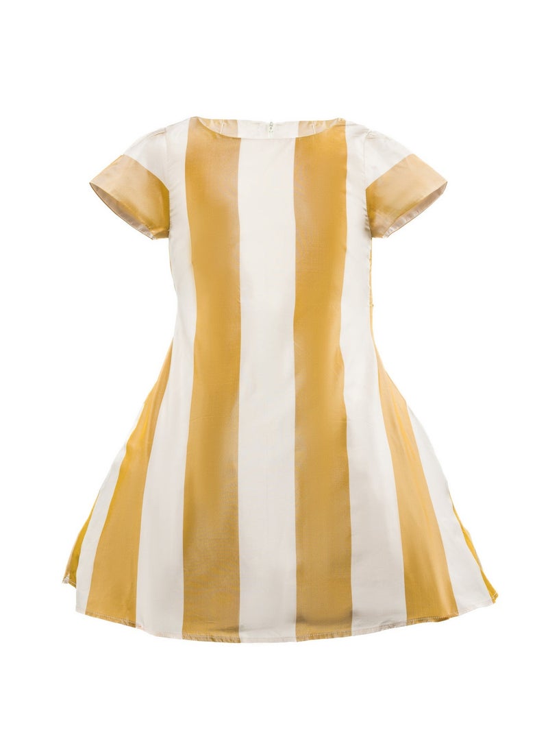 Queen GOLD STRIPE Girls Party Dress, Princess Dress Party Wear Wedding Evening Formal Pageant Dance Gown for Birthday Kid Girls Elegant - Image 4