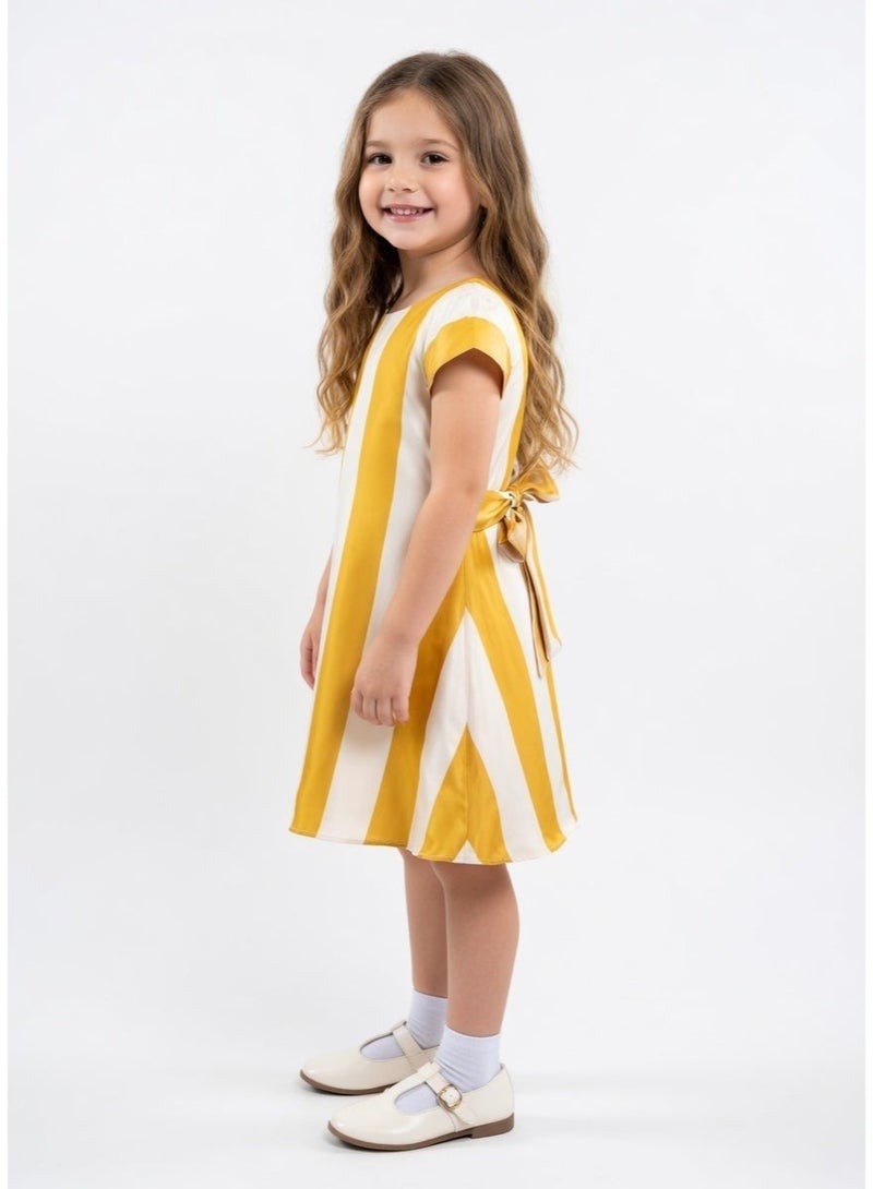 Queen GOLD STRIPE Girls Party Dress, Princess Dress Party Wear Wedding Evening Formal Pageant Dance Gown for Birthday Kid Girls Elegant - Image 2