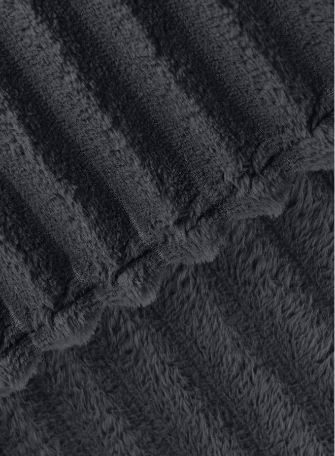 ايست من نون بطانيات ناعمة ومريحة للغاية، رمادي داكن اللون - Image 4