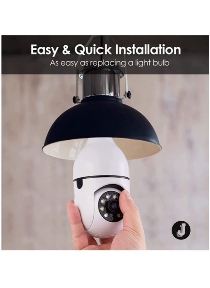 JAJEEK "Security Light Camera Smart Wireless WiFi Full Color Bulb Camera 2.4GHz 360-Degree Panoramic IP Camera – Pack of 10 (E27)" - Image 5