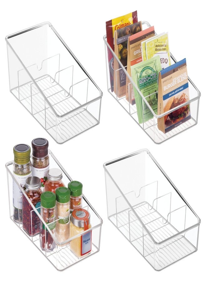 إنترديزاين منظم عبوات مقسم من iDesign لتخزين أدوات المطبخ والمؤن - مجموعة من 4 قطع - شفاف - Image 1