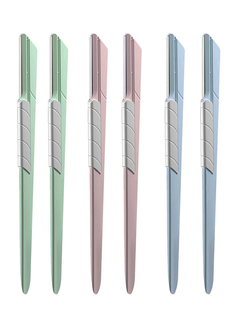 SYOSI Eyebrow Razor for Women, 6 pcs eyebrow trimmers with sliding cover, Ergonomic Eyebrow Shaper and Facial Razor, for Peach Fuzz, Exfoliating Face Razor, Gentle Skin Exfoliation Blade - Image 1