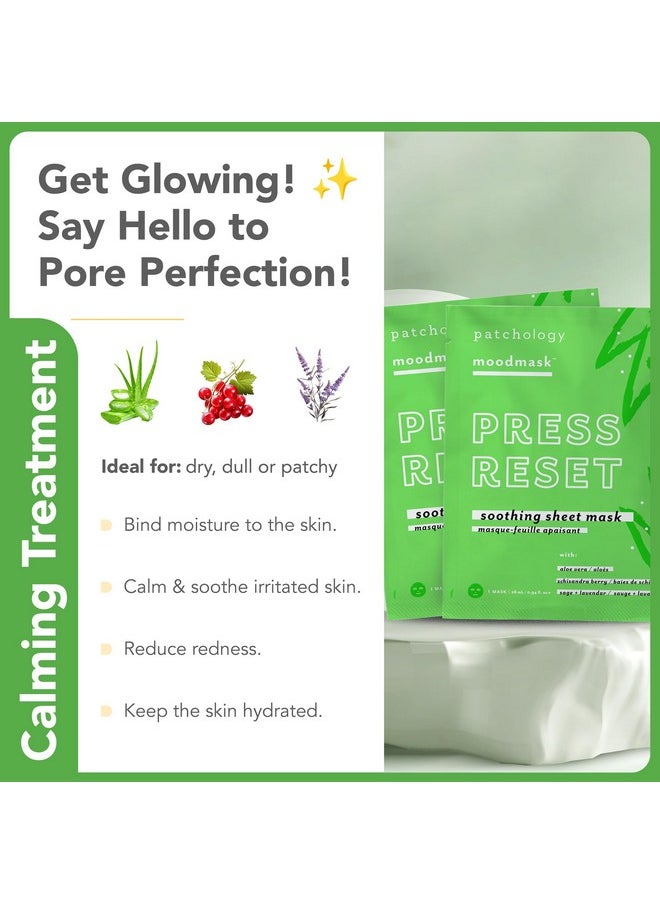 Patchology Soothing Face Mask Press Reset Soothing Sheet Mask With Aloe Vera Lavender And Schisandra Berry Helps Revitalize Your Face By Improving Your Complexion And Hydrating Dry Skin (1 Ct)  - Image 4