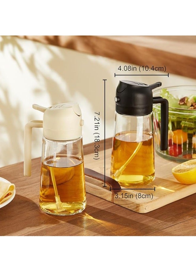 Arabest 16oz/470ml Glass Olive Oil Sprayer for Cooking - 2 in 1 Olive Oil Dispenser for Kitchen Gadgets, Air Fryer, Salad, and BBQ - Black - Image 5