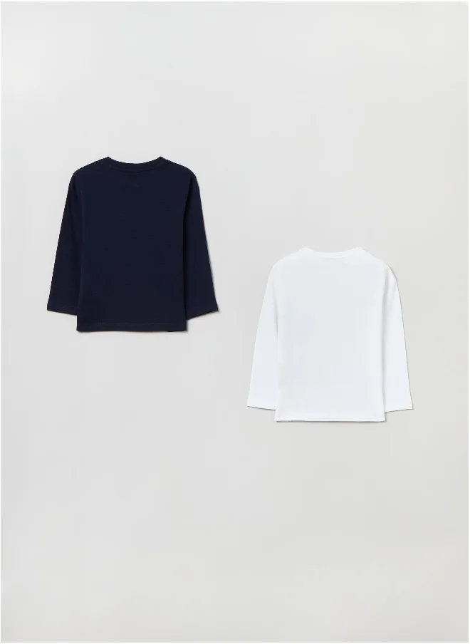 او في اس Two-pack T-shirts with long sleeves