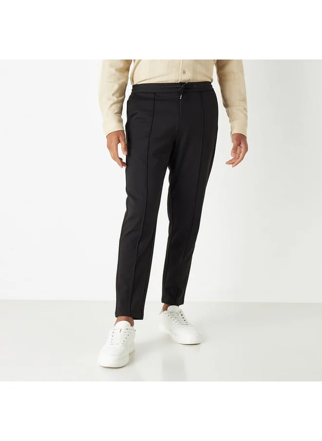 Iconic Iconic Solid Pants with Drawstring Closure and Pockets