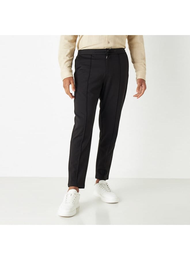 Iconic Iconic Solid Pants with Drawstring Closure and Pockets  - Image 1