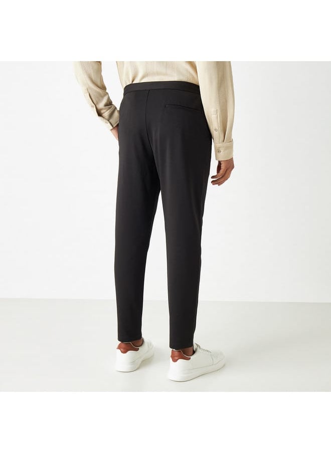 Iconic Iconic Solid Pants with Drawstring Closure and Pockets  - Image 3