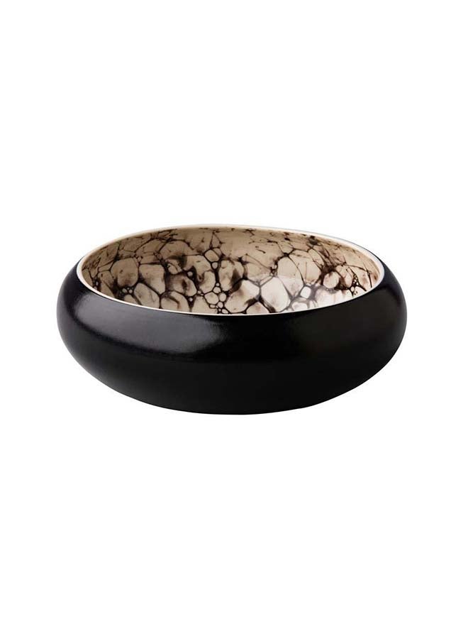 Deep Bowl Bubble Black Satin, 19 x 6.5 cm
