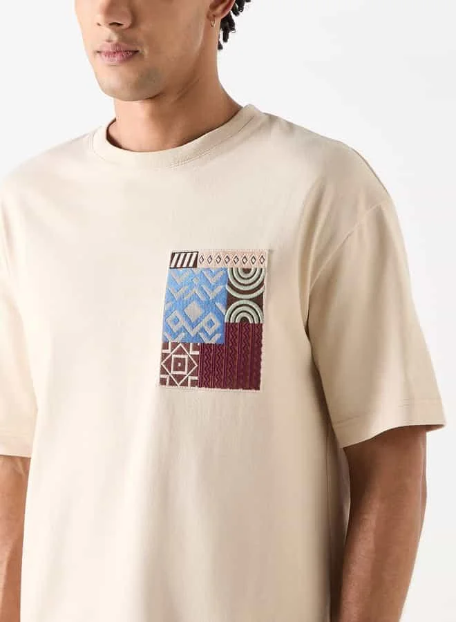 Lee Cooper Lee Cooper Embroidered Oversized T-Shirt with Crew Neck