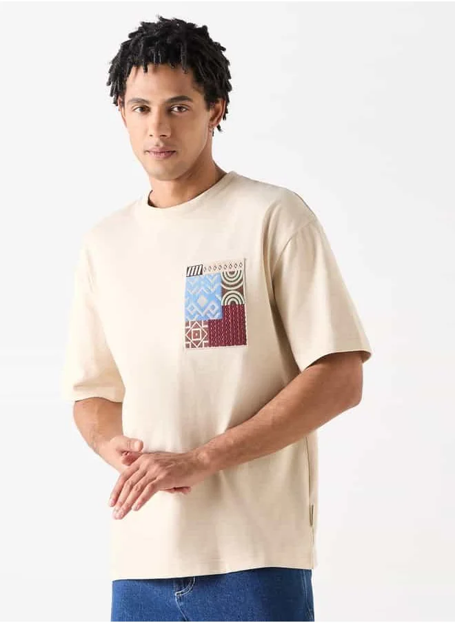 Lee Cooper Lee Cooper Embroidered Oversized T-Shirt with Crew Neck