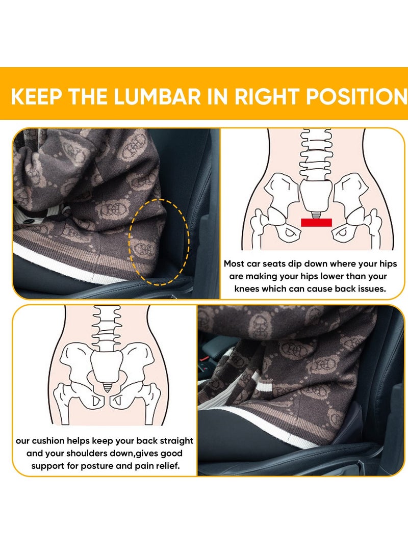 Excefore Car Seat Cushion, Memory Foam Lumbar Support Pillow,Tailbone Support Cushions, Fill The Space Between The Seat and The Back Pad, Road Trip Essentials for Drivers,Car seat,Office,Chair - Image 3