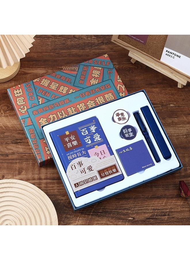 Bluejw 2024 Hand Account Book Suit Gift Box Hand Account Book Walking Stick Book Diary Supplies Stationery Book Loose Leaf Detachable - Image 1