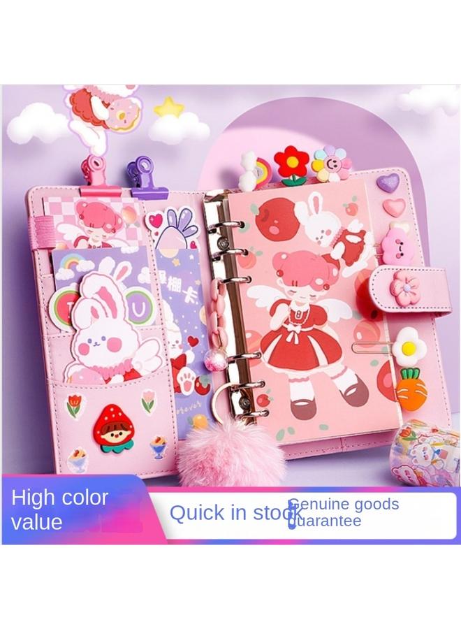 Bluejw Hand Account Gift Box Internet Celebrity Account Book Loose-leaf Removable Cute Girl Pink Large Large Capacity Suit Girl's Hair - Image 2