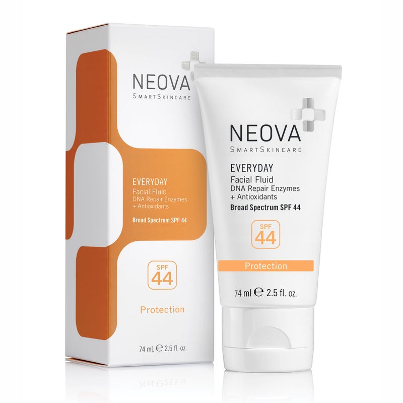 NEOVA SmartSkincare Facial Sunscreen Everyday Facial Fluid 2.5 fl. Oz. | Broad Spectrum SPF 44 Hybrid Sun Defense | Oil Free & Non Comdogenic - Image 1