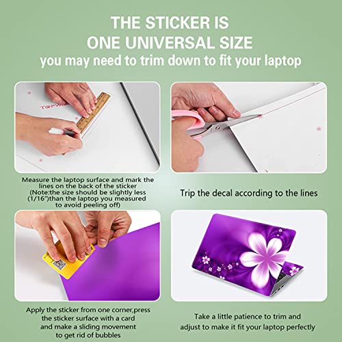 ICOLOR Purple Flowers 11.6 13 13.3 14 15 15.6 inches Netbook Laptop Skin Sticker Reusable Protector Cover for Laptop Notebook FY-NEK-13 - Image 2