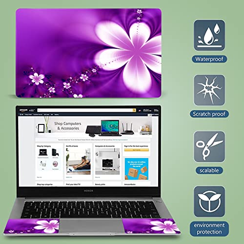 ICOLOR Purple Flowers 11.6 13 13.3 14 15 15.6 inches Netbook Laptop Skin Sticker Reusable Protector Cover for Laptop Notebook FY-NEK-13 - Image 5