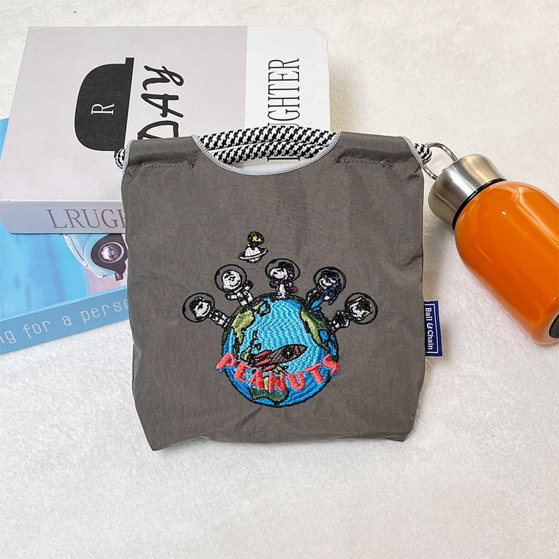 Mini Gray Snoopy Astronaut Tote Bag