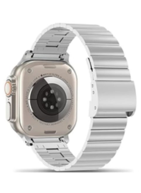 Metal bracelet for Apple Watch compatible with sizes 42 - 44 - 45 - 49 silver color