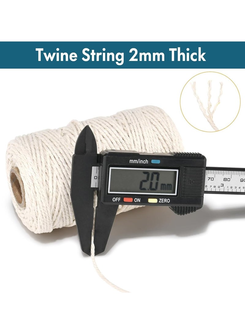 Natural Jute Twine String – 3-Pack, 100m, 2mm, 3-Ply Twine for Craft Projects, Gift Wrapping, Packing, Gardening, DIY Crafts, Durable and Eco-Friendly String for Home and Office Use - Image 2