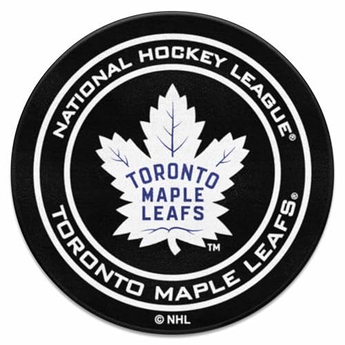 FANMATS - 10283 NHL Toronto Maple Leafs Nylon Face Hockey Puck Rug 27" diameter - Image 1