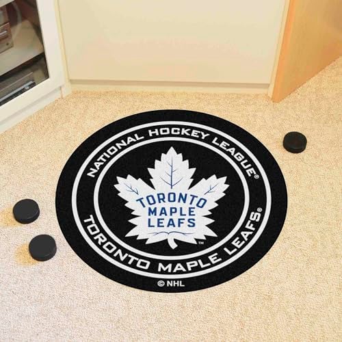 FANMATS - 10283 NHL Toronto Maple Leafs Nylon Face Hockey Puck Rug 27" diameter - Image 2