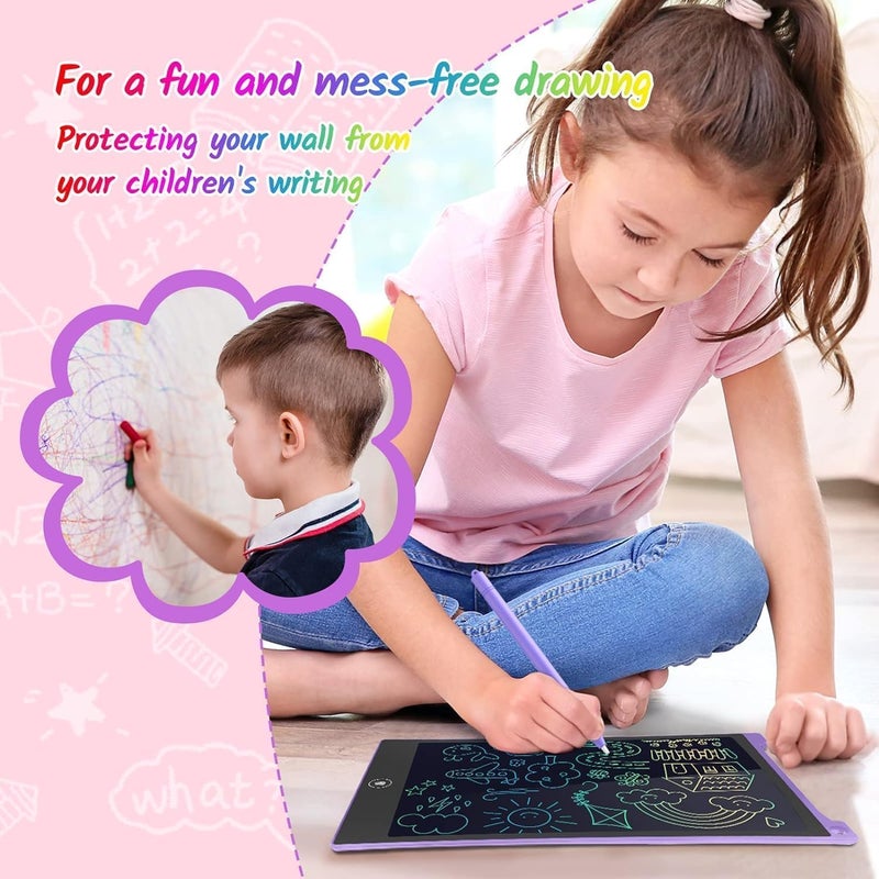 TECJOE 2 Pack 10 Inch LCD Writing Tablet, Colorful Doodle Board Electronic Drawing Pads, Kids Travel Games Learning Toys Christmas Birthday Gifts for 3 4 5 6 7 Year Old Boys Girls Toddlers - Image 5