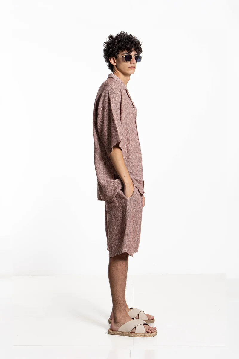 SHAPES TEXTURED KNIT SHIRT SET