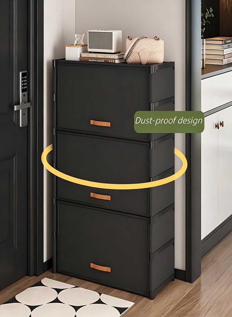 GDELINGZH 7-layer large-capacity shoe rack, dustproof shoe cabinet with removable shelves, space-saving boot rack for sneakers and high heels, shoe rack. - Image 2
