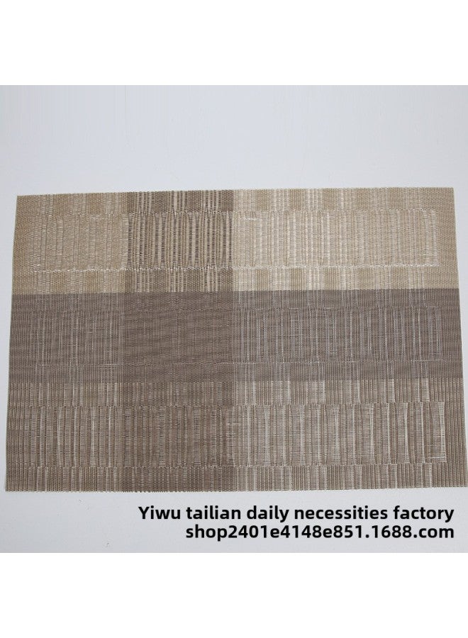 Western Food Mat Table Mat Heat Insulation Anti-scald Coaster Bowl Mat Hotel Non-slip PVC Environmental Protection Double-sided Table Towel Gradient Bamboo Joint-Specifications:TL000113-3 Gray And White Gradient Bamboo Joint - Image 1